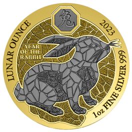 1 oz Hase 2023 Color Art Silber Collection - Schwarzer